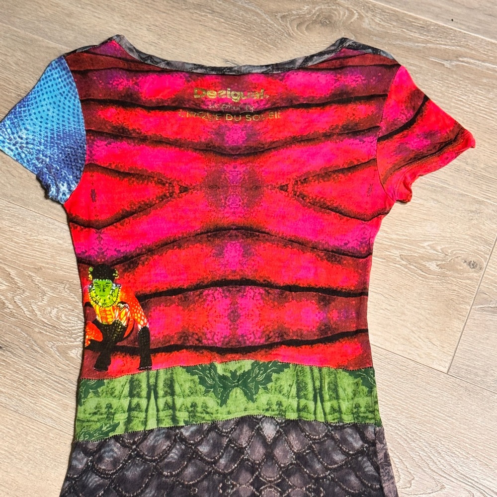 Desigual Art to Wear Cirque du Soleil Graphic Print Mini Dress Small S - Picture 4 of 10